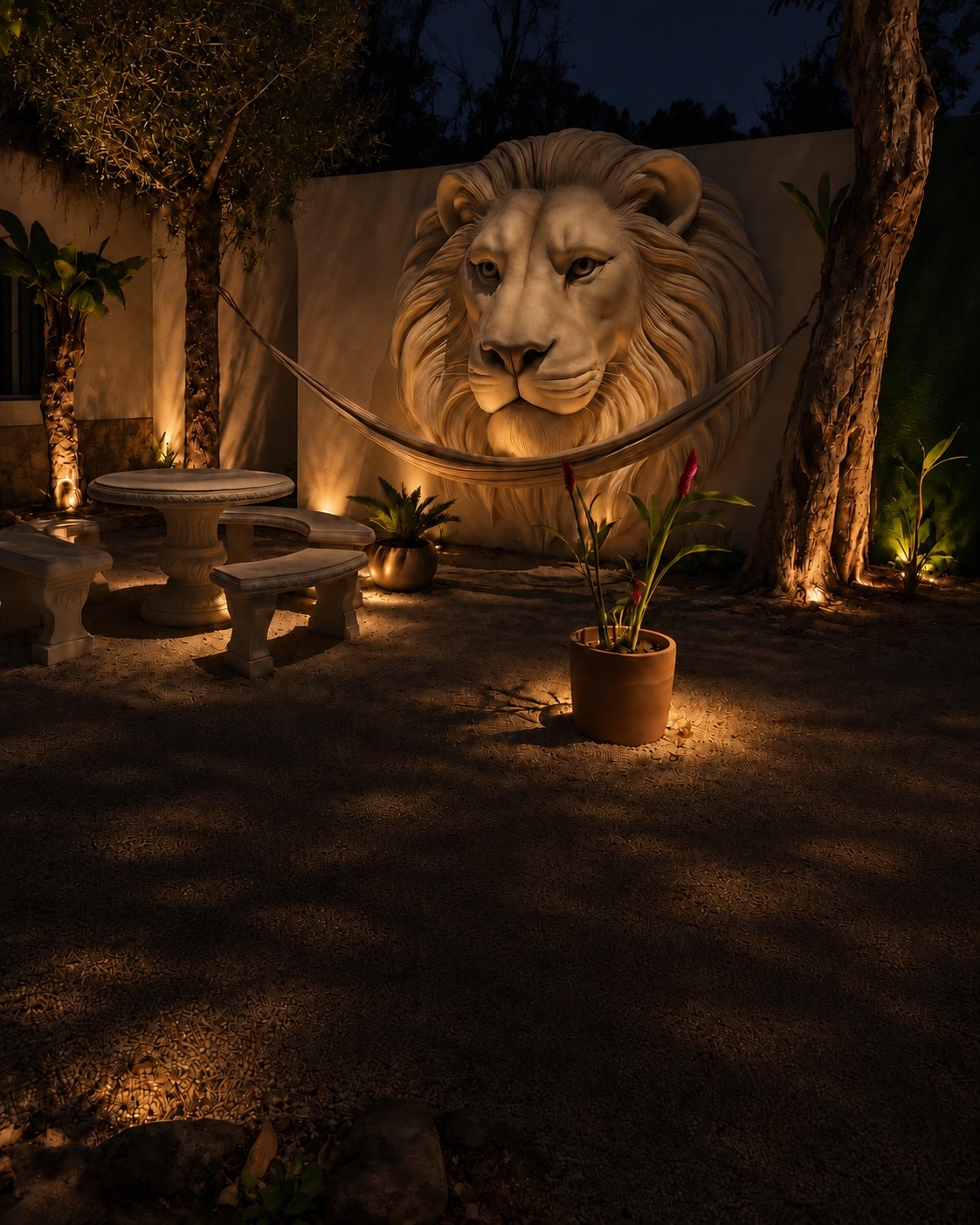 Lion garden and hammock